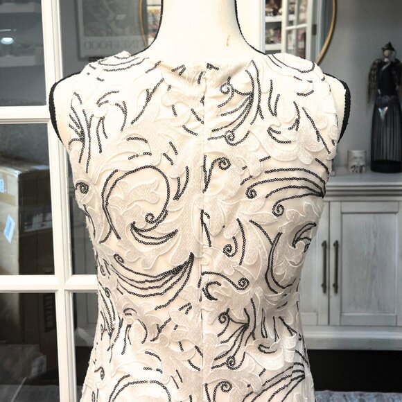 Lauren Ralph Lauren Black and White Sequence Evening Dress - Picture 7 of 9